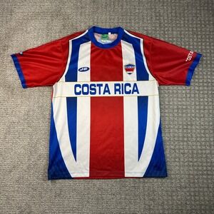 JB Costa Rica Soccer Jersey Men Large Red White Blue Short Sleeve Football Shirt